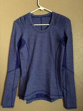 lululemon athletica Striped Performance Long Sleeve Top - Blue